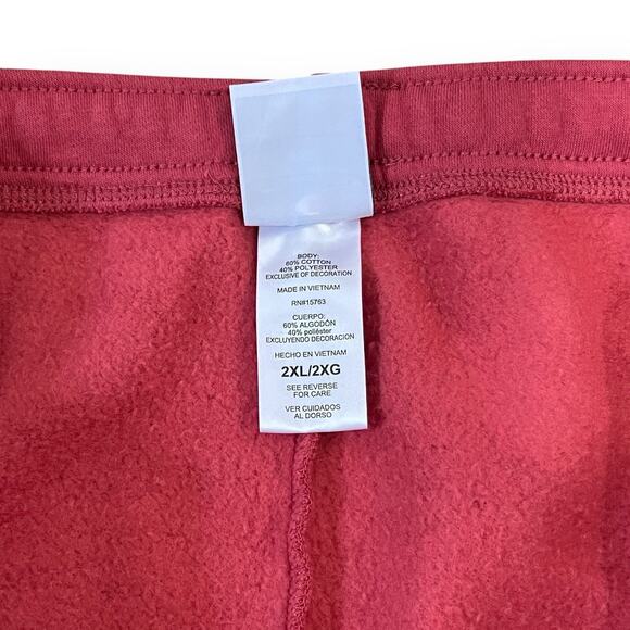 Champion Women's Fleece Jogger Size 2XL Redwood Red Elastic Waist Drawstring - Picture 5 of 10